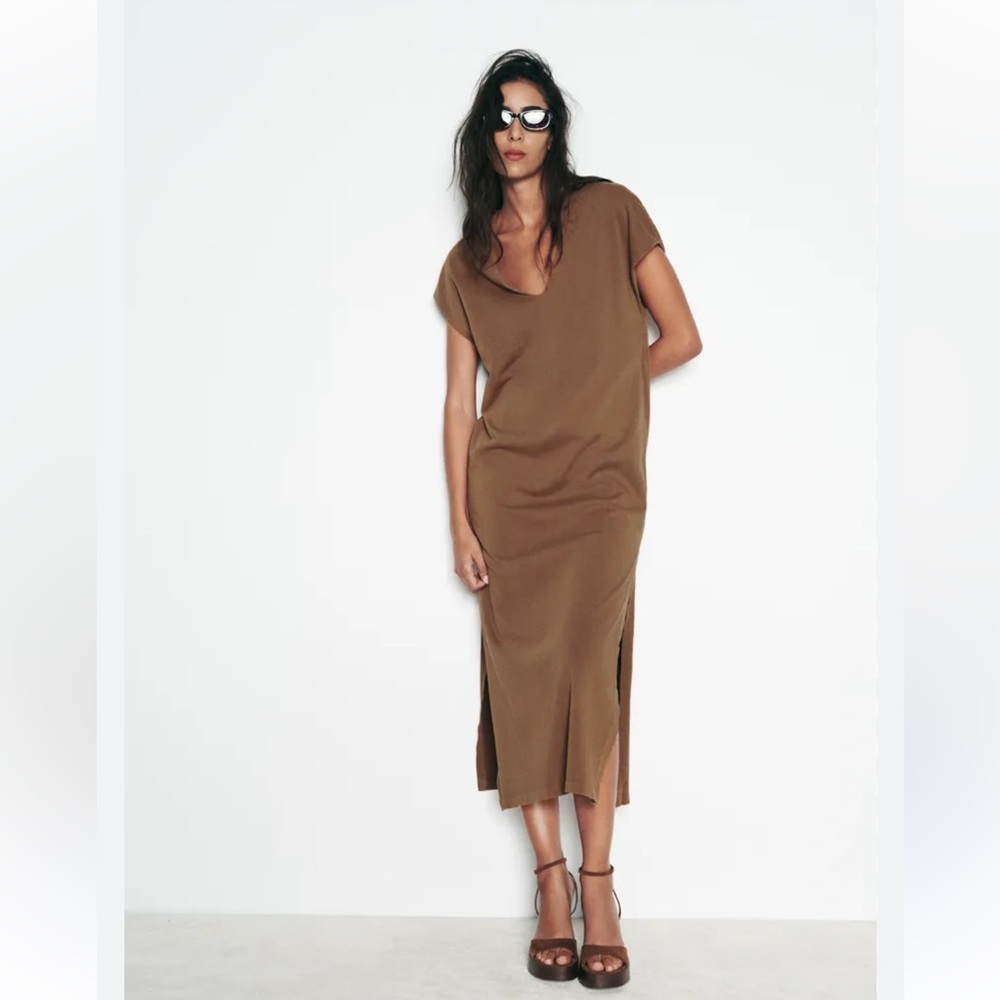Zara Brown Midi Dress